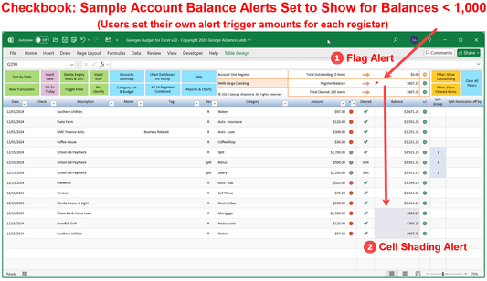 Checkbook App Bank Account Alerts