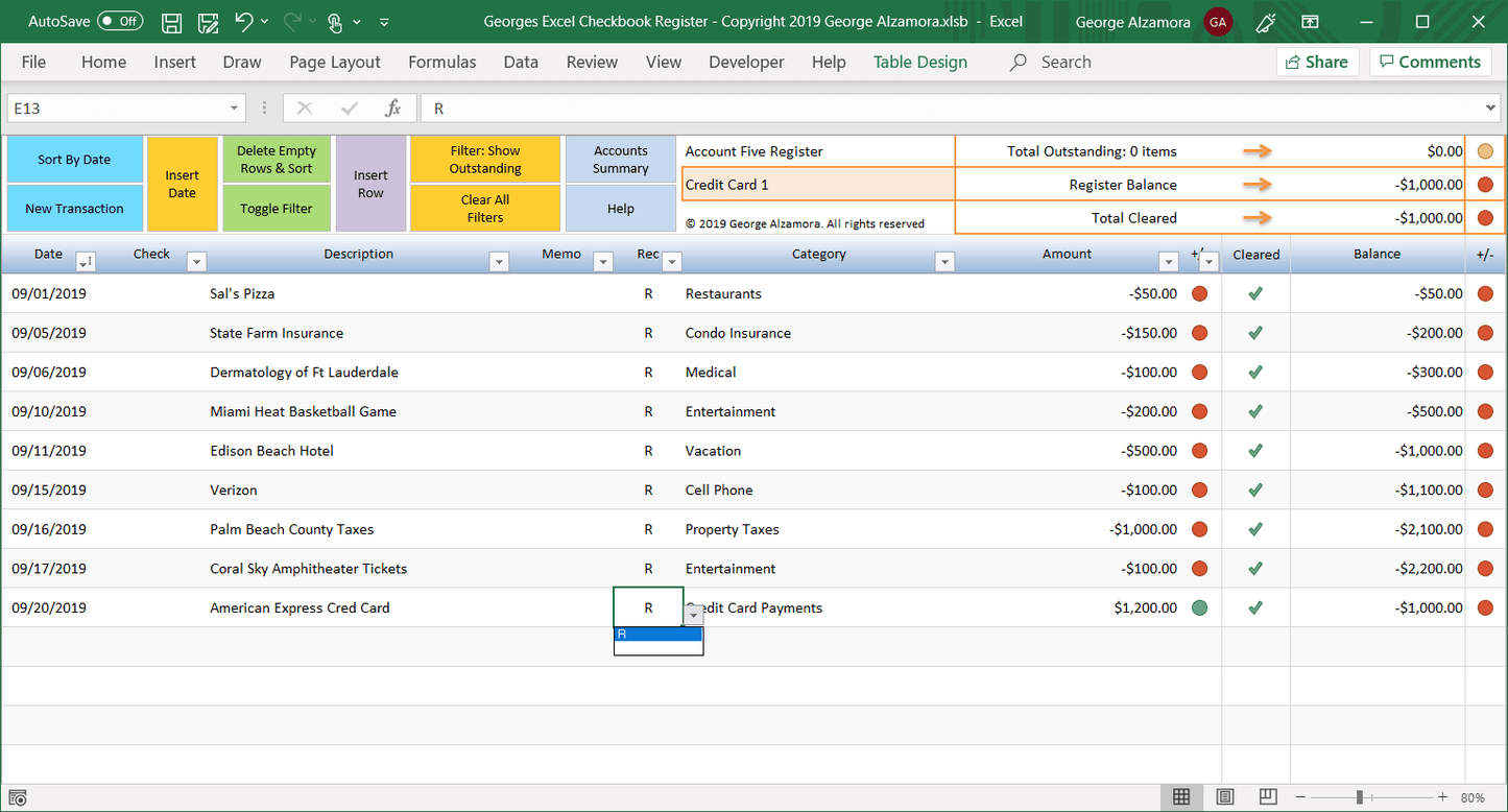 checkbook manage personal finances