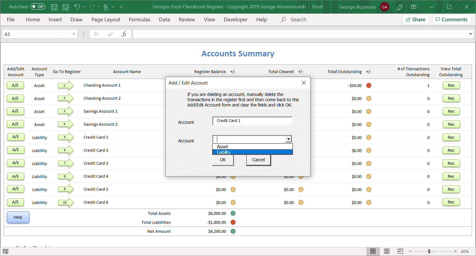 excel bank account reconciliation