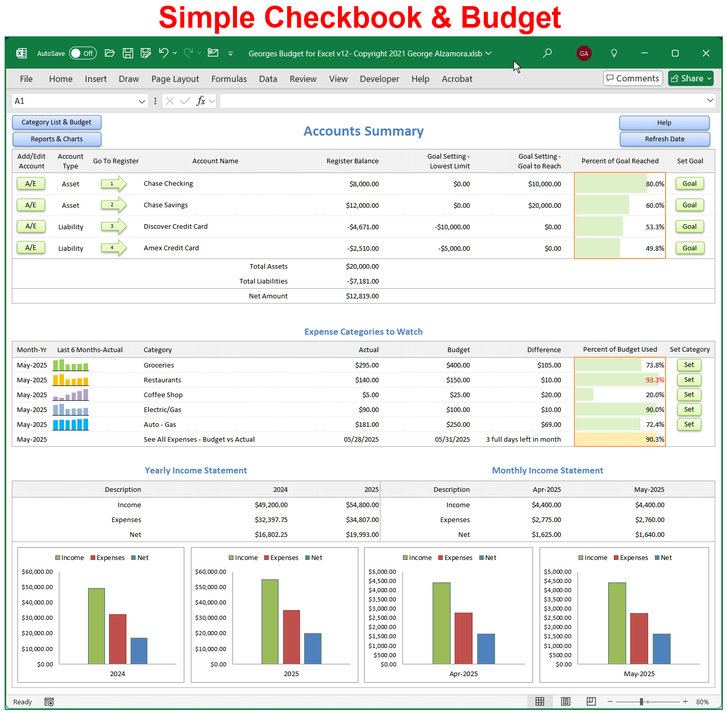 Excel Budget Software Spreadsheet