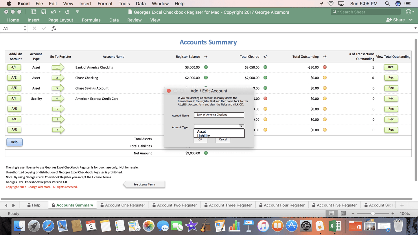 Mac checkbook software spreadsheet