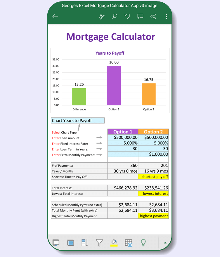 Mortgage Calculator Extra Principal Payments iPhone App