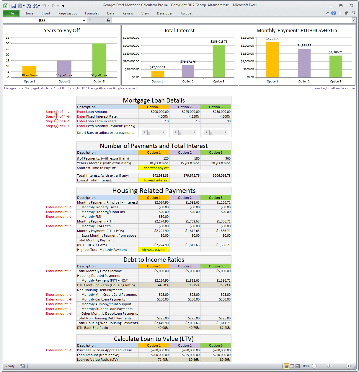 Mortgage Calculator with Principal Interest Taxes Insurance PMI HOA Fees
