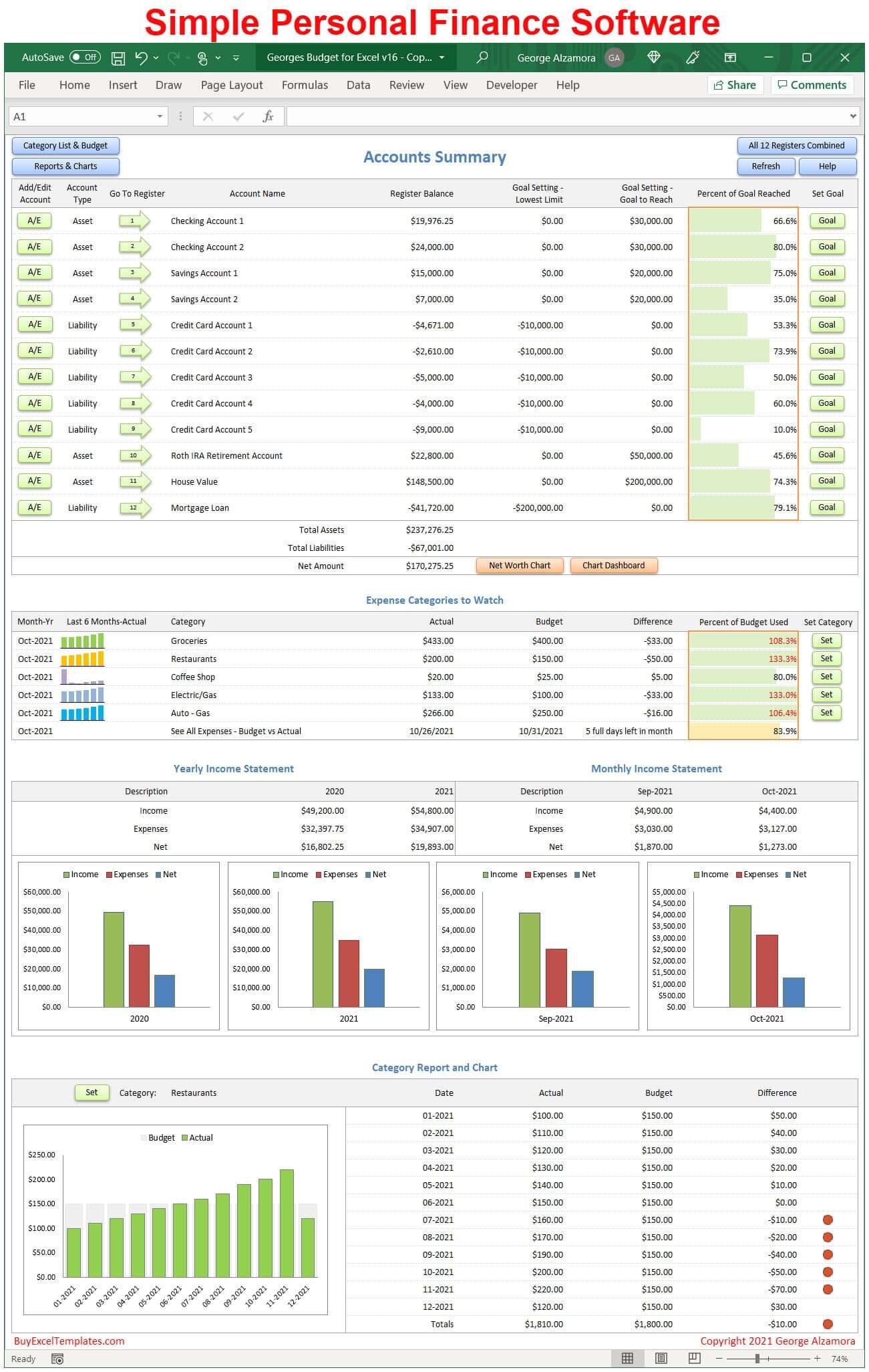 Simple Personal Finance Software