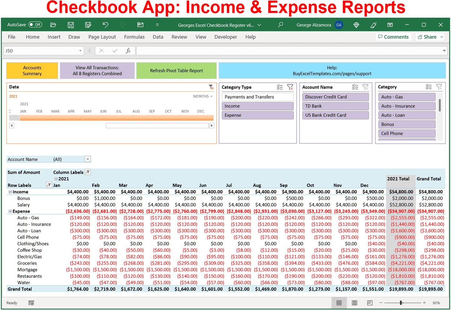Checkbook App Expense Tracker