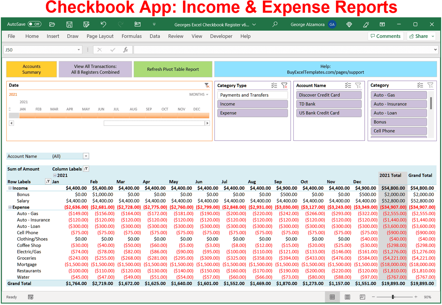 Checkbook App Expense Tracker