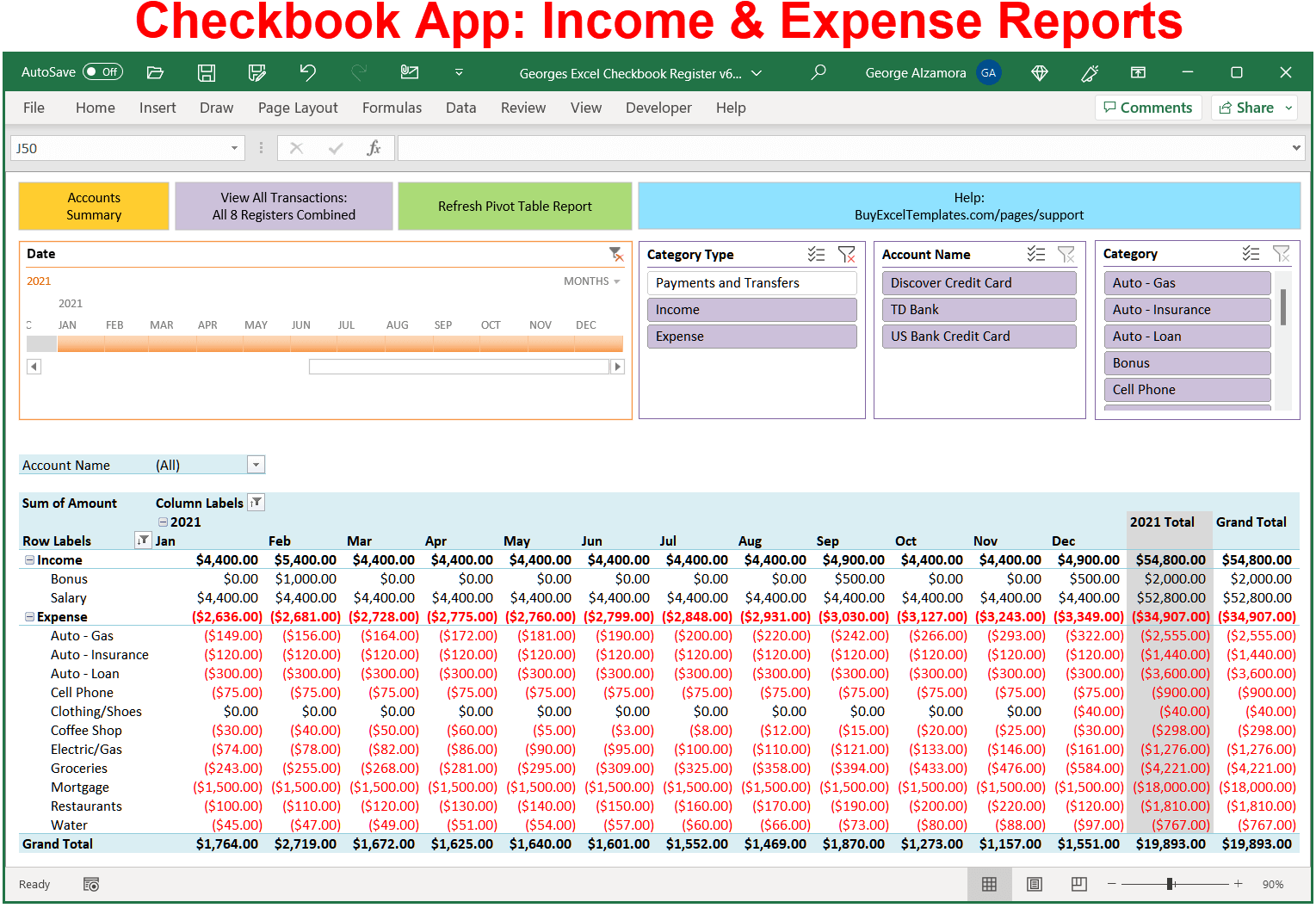 Checkbook App Expense Tracker