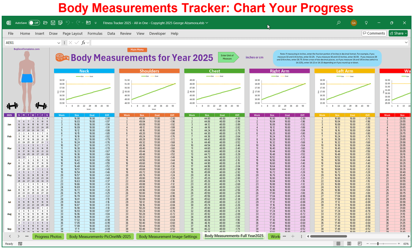 Complete Wellness Bundle: Body Measurements and Size Tracker