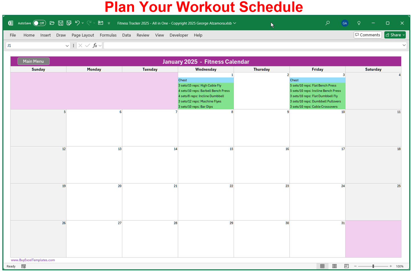 Complete Wellness Bundle: Exercise Planner Spreadsheet