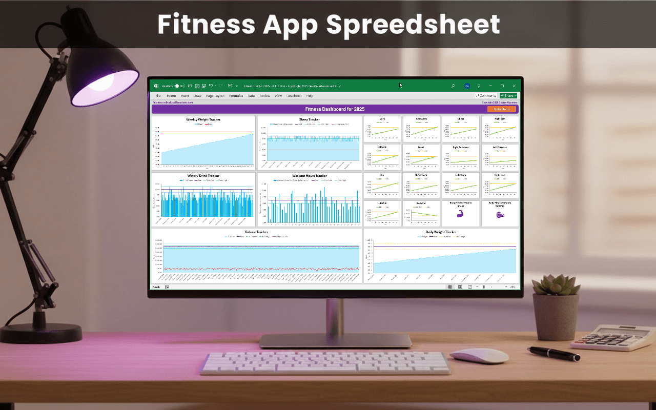 fitness app dashboard spreadsheet