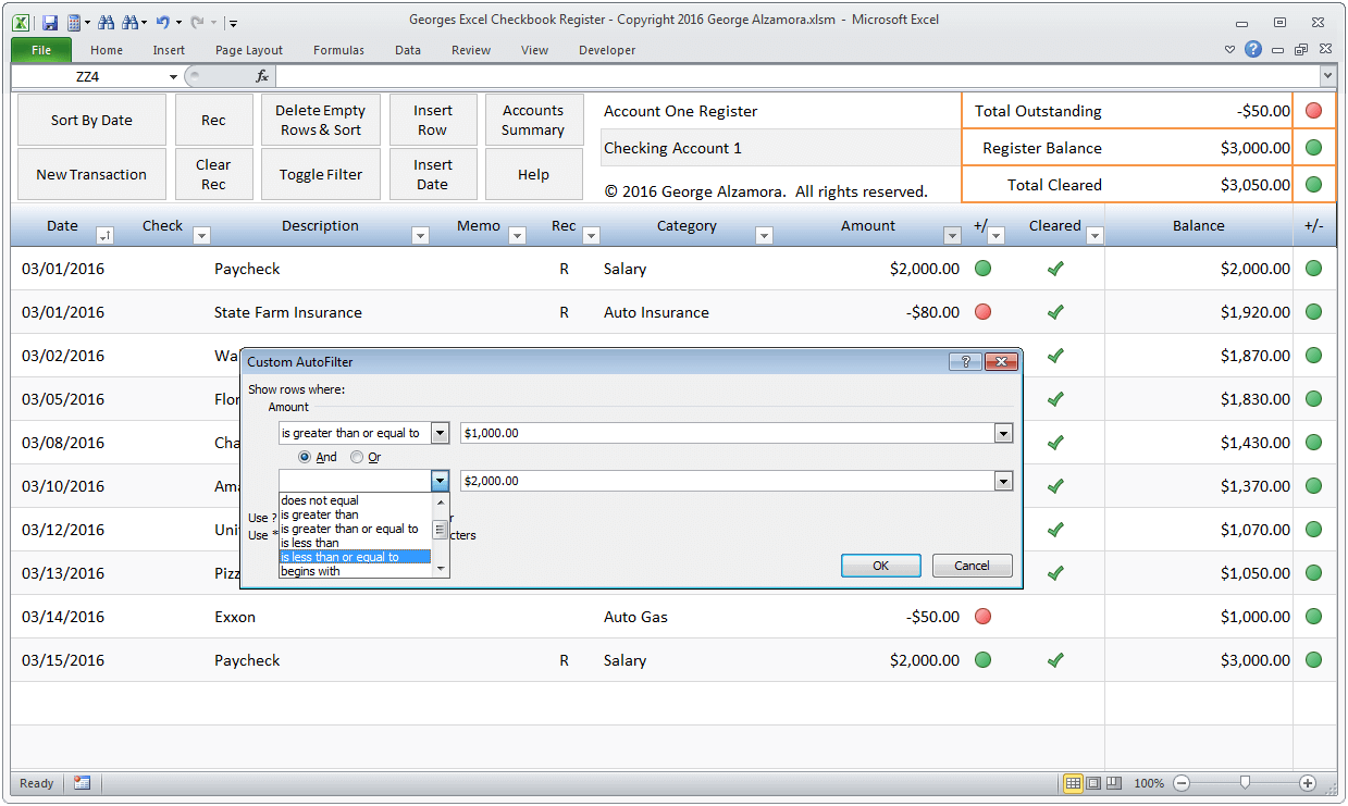 Excel Check Register Template Free Printable Check Registers 28