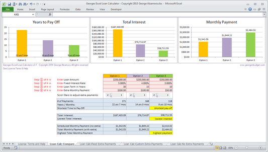 Excel Mortgage Comparison Tool