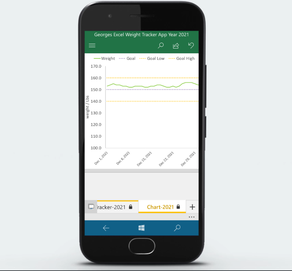 Excel weight loss tracker 2021 Android app