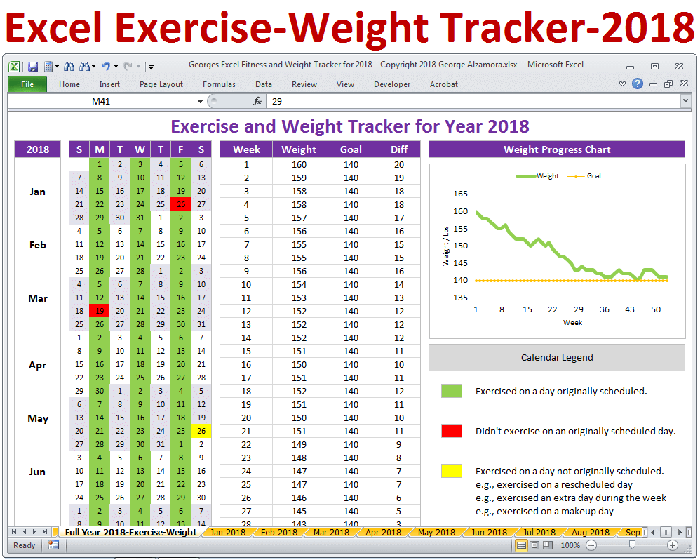 Exercise log weight loss plan year 2018