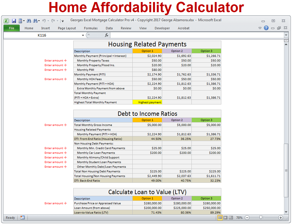 Home Affordability Calculator How Much House Can I Afford Mortgage