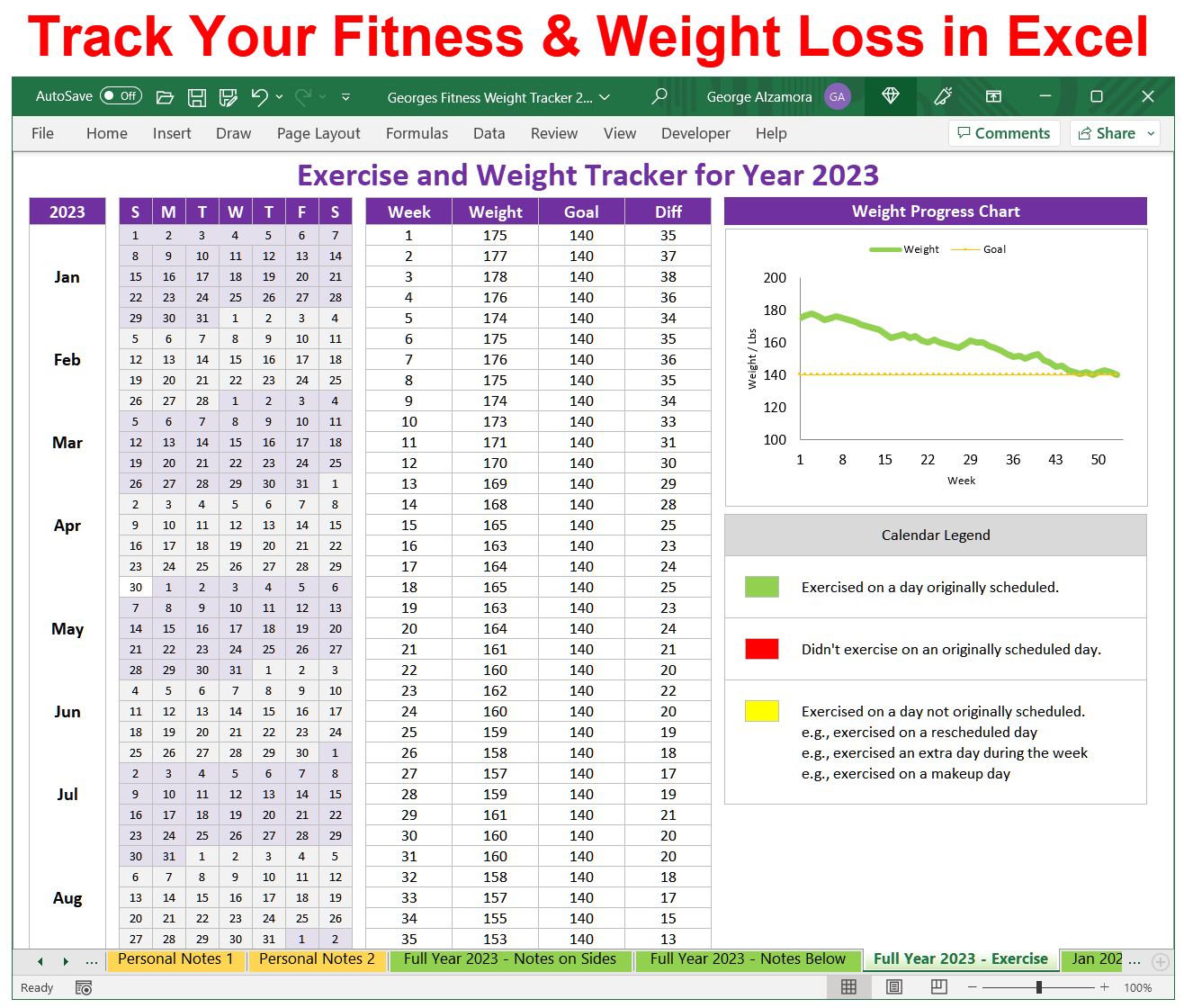 How To Track Your Weight Loss In Excel