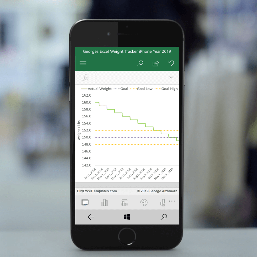 iPhone weight loss tracker app iOS 2019 Excel spreadsheet