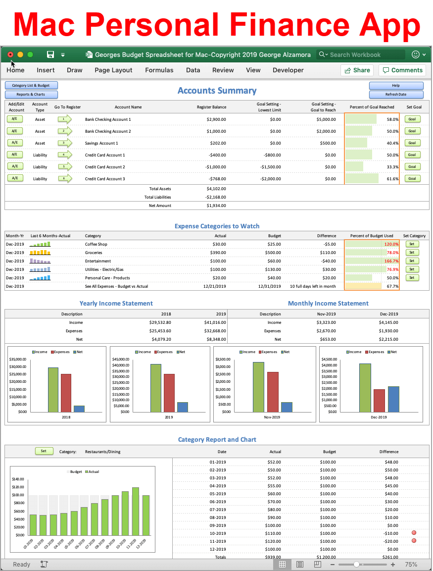 Mac Personal Finance Software Spreadsheet