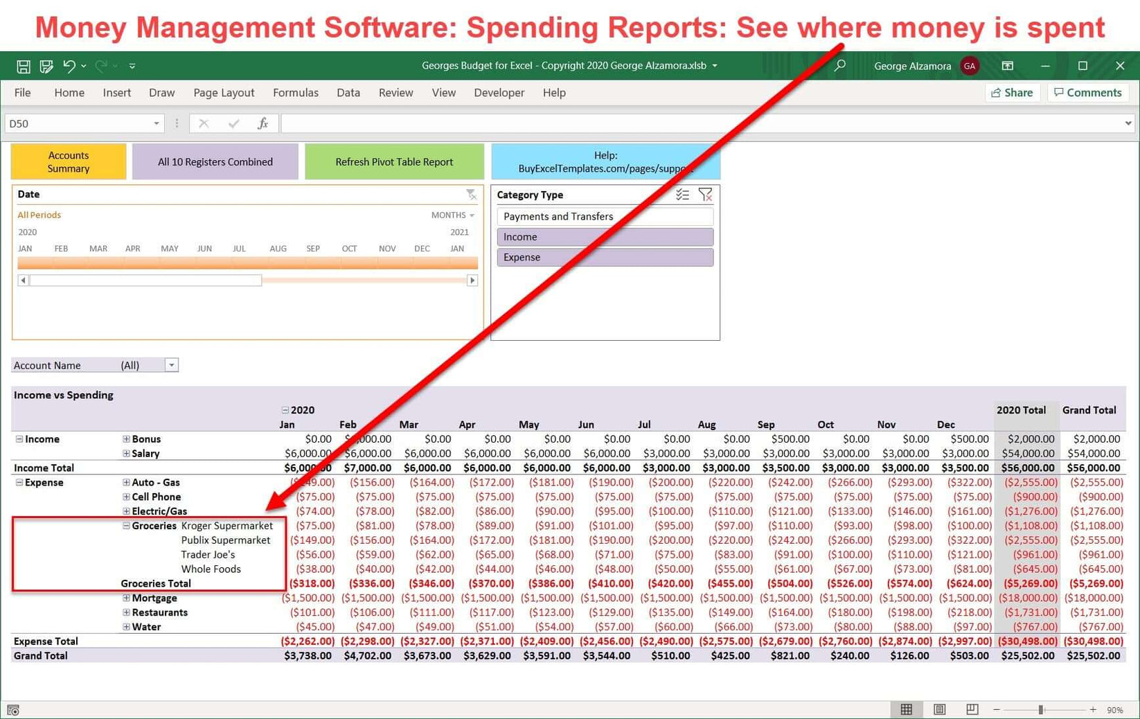 Money Management Software Home Budgeting Spreadsheet Save Build Wealth