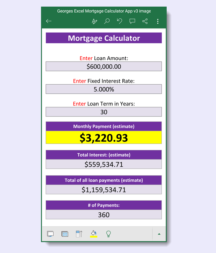 Mortgage Payment Calculator Android Phones App